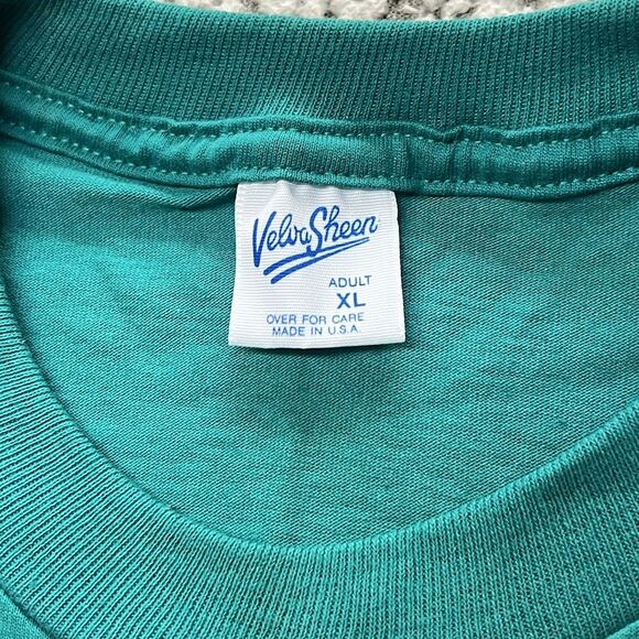 VTG 90s Taz Orlando Florida Mens Shirt XL Velva Sheen Tasmanian Devil Green USA - Picture 5 of 11